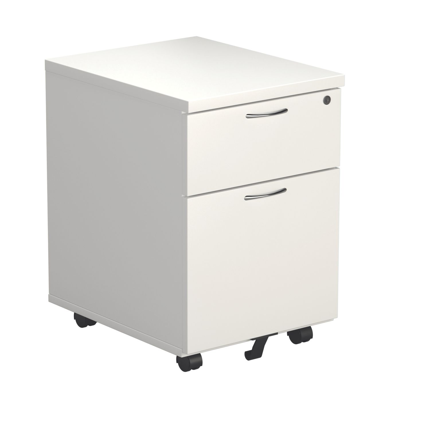 TC Group 2-Drawer Mobile Desk Pedestal White 404mm x 500mm x 595mm (141TT)