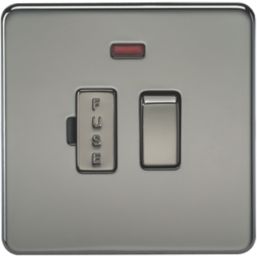Knightsbridge  13A Switched Fused Spur with LED Black Nickel