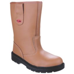 Centek FS334 Size 15  Tan  Steel Toe Cap Safety Rigger Wellies