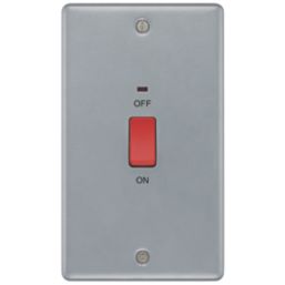 British General MC572 45A 1-Gang DP Metal Clad Cooker Switch with LED