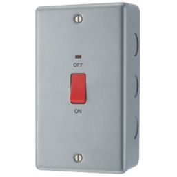 British General MC572 45A 1-Gang DP Metal Clad Cooker Switch with LED