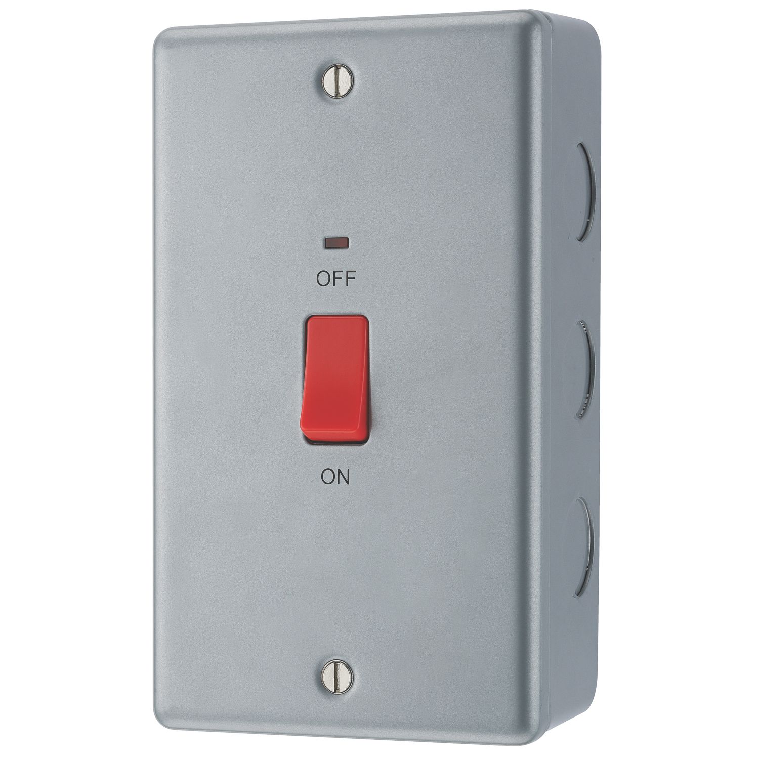 British General MC572 45A 1-Gang DP Metal Clad Cooker Switch with LED (141XF)