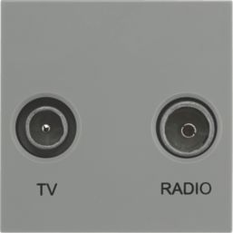 British General  Duplex Modular TV Socket Grey