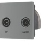 British General  Duplex Modular TV Socket Grey