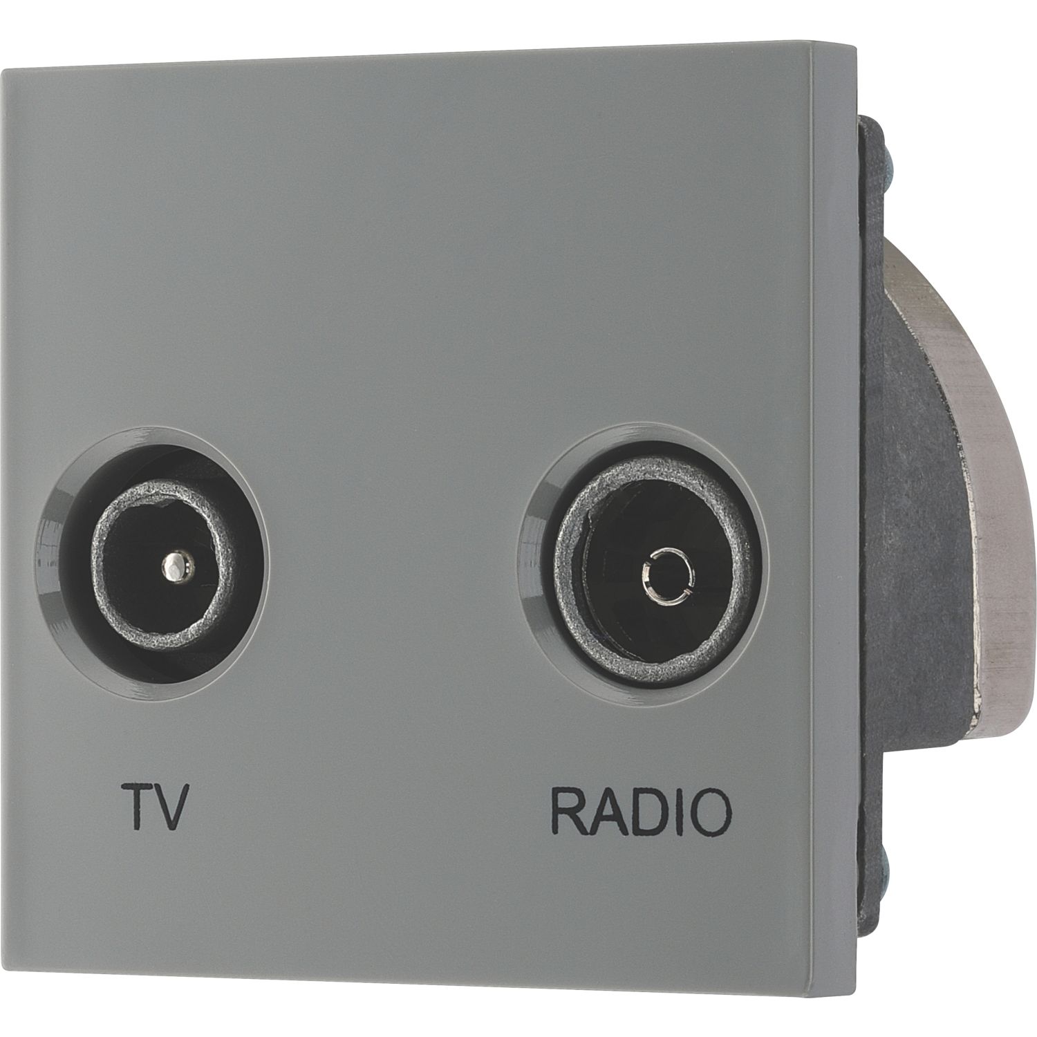 British General Duplex Modular TV Socket Grey (141XG)