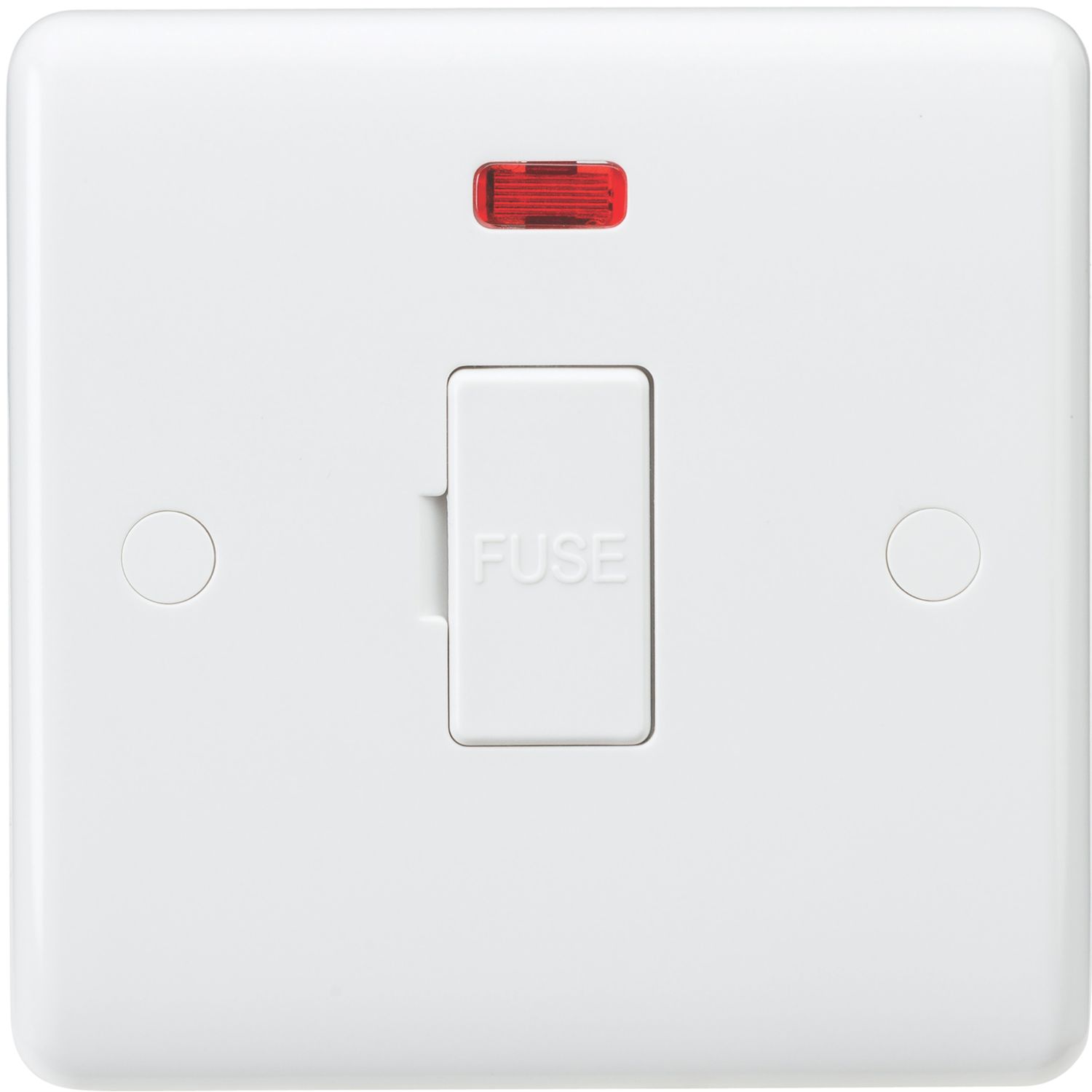 Knightsbridge Curved Edge 13A Unswitched Fused Spur & Flex Outlet with Neon White (141YA)