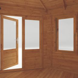 Mercia Corner Lodge Plus 44mm 16' 6" x 10' 6" (Nominal) Pent Timber Log Cabin & Shed