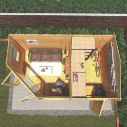 Mercia Corner Lodge Plus 44mm 16' 6" x 10' 6" (Nominal) Pent Timber Log Cabin & Shed