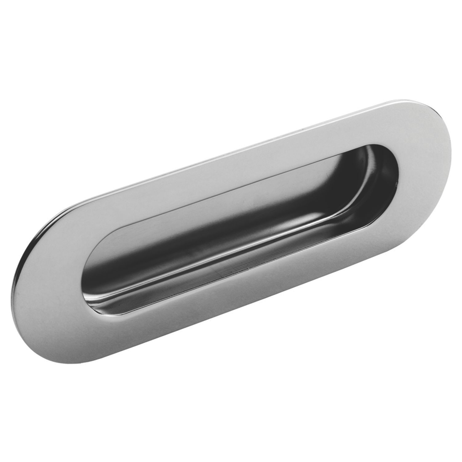 Eurospec Oval Flush Pull Handle 120mm Satin Stainless Steel (1424P)