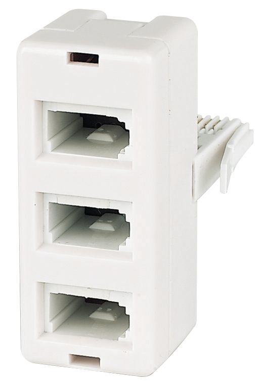 Philex RJ11 Triple Telephone Adaptor Screwfix