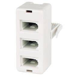 Philex RJ11 Triple Telephone Adaptor Screwfix