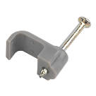 LAP Grey Flat Single Cable Clips 1-1.5mm 100 Pack