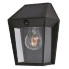 Lutec Avony Outdoor LED Solar Lantern Wall Light With PIR Sensor Black 200lm