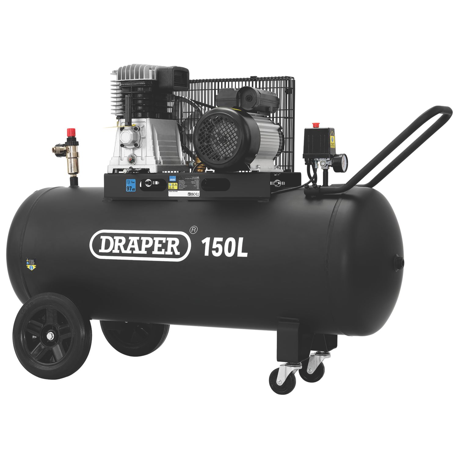 Draper 55305 150Ltr Brushless Electric Belt-Driven Air Compressor 230V (142CM)