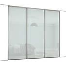 Spacepro Classic 3-Door Sliding Wardrobe Door Kit Silver Frame Arctic White Panel 1760mm x 2260mm