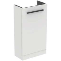 Ideal Standard i.life S Floor-Mounted Washbasin Unit with Black Handle & Basin Matt White 410mm x 205mm x 845mm