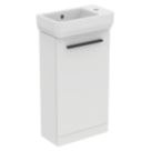 Ideal Standard i.life S Floor-Mounted Washbasin Unit with Black Handle & Basin Matt White 410mm x 205mm x 845mm
