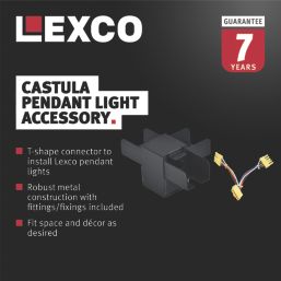 Lexco 3-Circuit Pendant Light T-Shaped Connector Black