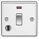 Knightsbridge CL834FPC 20A 1-Gang DP Control Switch & Flex Outlet Polished Chrome with LED