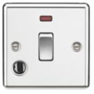 Knightsbridge  20A 1-Gang DP Control Switch & Flex Outlet Polished Chrome with LED
