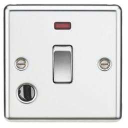 Knightsbridge  20A 1-Gang DP Control Switch & Flex Outlet Polished Chrome with LED