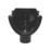 FloPlast Hi-Cap uPVC Half Round Stop End Outlet Black 115mm x 68mm