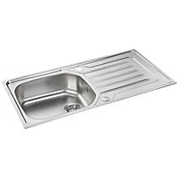 Carron Phoenix Onda 1 Bowl Stainless Steel Reversible Sink & Drainer 860 x 500mm