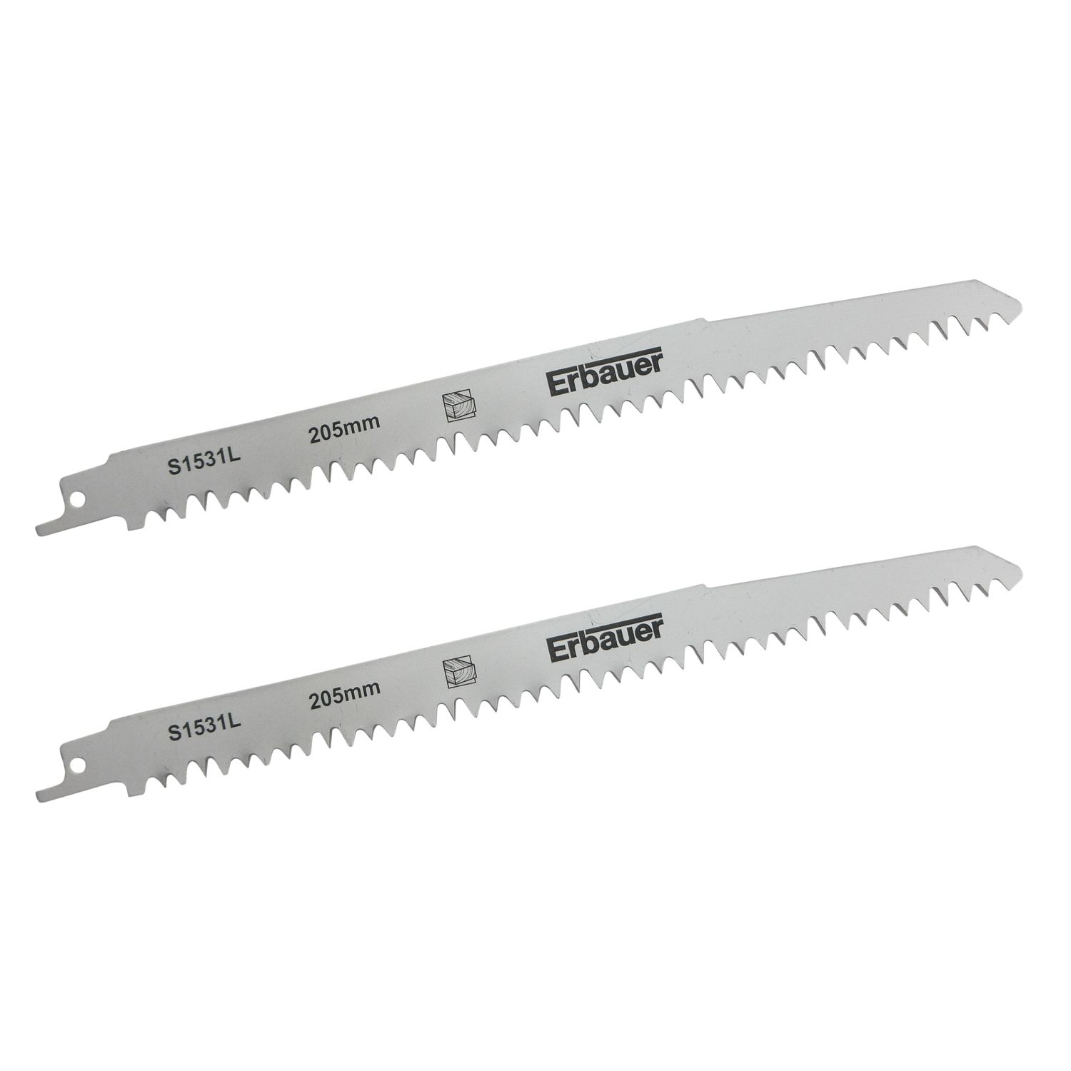 Erbauer S1531L Wood Reciprocating Saw Blades 205mm 2 Pack (1433X)