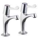 Essentials  Pillar Single Lever High Neck Sink Taps Chrome 1 Pair