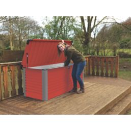 Trimetals B74 850Ltr 6' x 2' 6" (Nominal) Metal Garden Storage Box Red