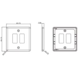 Knightsbridge  2-Module Grid Faceplate Polished Chrome