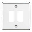 Knightsbridge  2-Module Grid Faceplate Polished Chrome