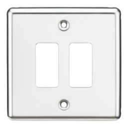Knightsbridge  2-Module Grid Faceplate Polished Chrome