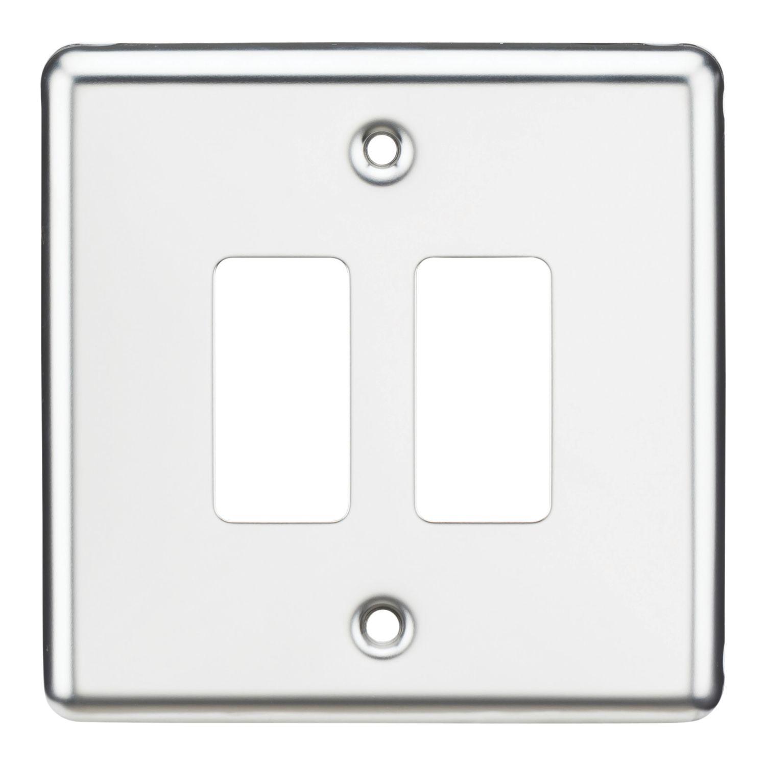 Knightsbridge 2-Module Grid Faceplate Polished Chrome (143CR)