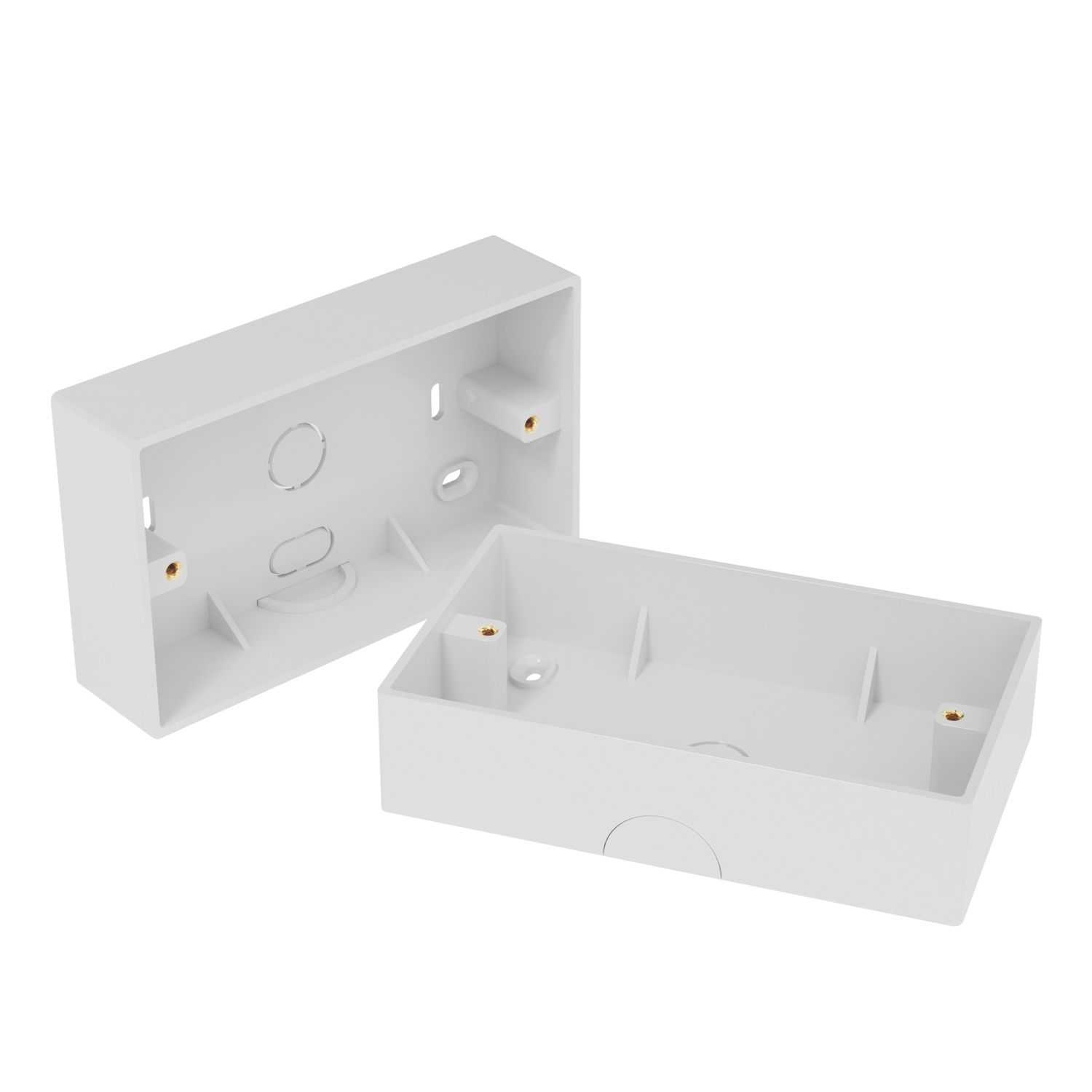 D-Line TSB35W/2 2-Gang Surface Pattress Box 35mm 2 Pack (143CY)