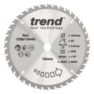 Trend CSB/18440 Wood/Chipboard/MDF Circular Saw Blade 184mm x 16mm 40T