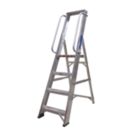 Lyte Aluminium 1.46m 4 Step Platform Step Ladder With Handrail
