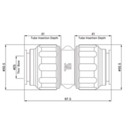Flomasta  Plastic Push-Fit Equal Straight Coupler 28mm