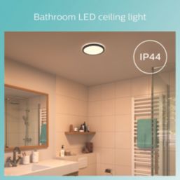 Philips SuperSlim LED Ceiling Light IP44 Black 15W 1300lm