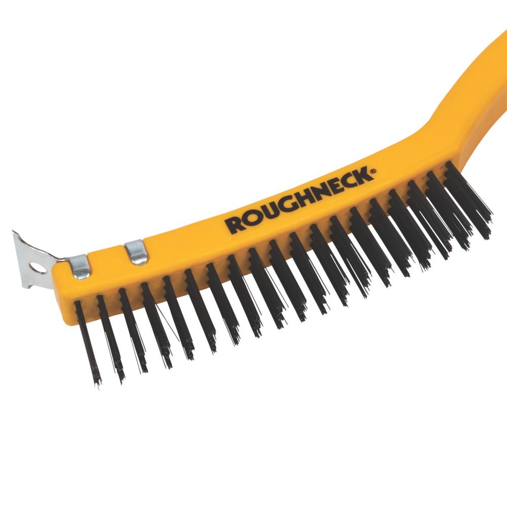 Roughneck Soft-Grip Brass Wire Brush - Screwfix