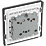 British General Evolve 10A 1-Gang 3-Pole Fan Isolator Switch Matt Black  with Black Inserts