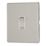 Contactum Lyric 10AX 1-Gang 2-Way Light Switch  Brushed Steel with White Inserts