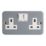 Contactum   13A 2-Gang DP Switched Metal Clad Socket  with White Inserts
