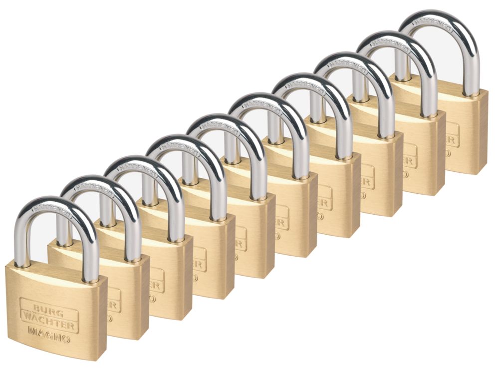 Burg-Wachter  Brass Keyed Alike    Padlocks 50mm 10 Pack