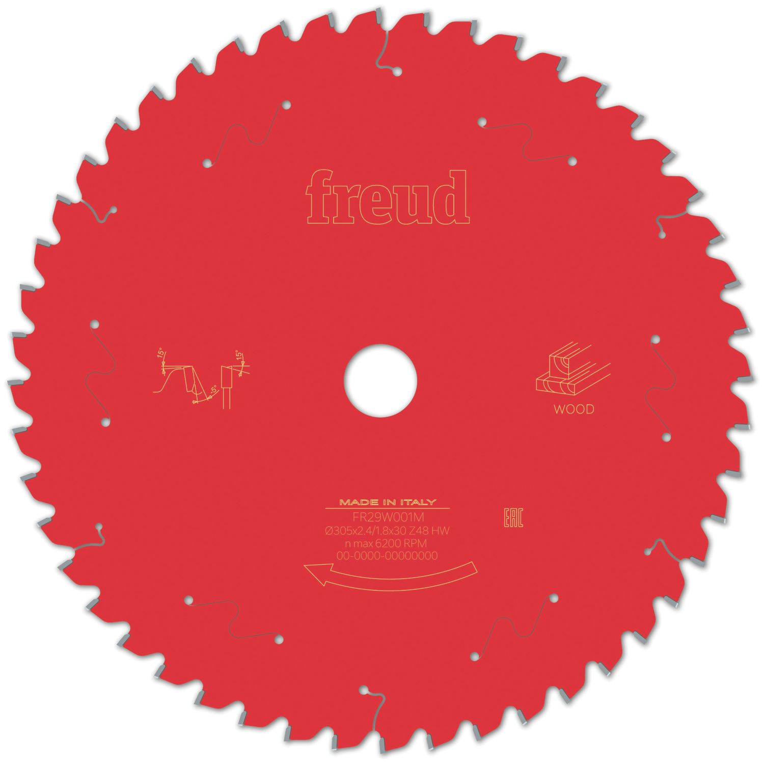 Freud F03FS09762 Wood/Chipboard/MDF Circular Saw Blade 305mm x 30mm 48T (143VV)
