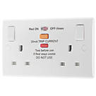 British General  13A 2-Gang SP Switched Passive RCD Socket White