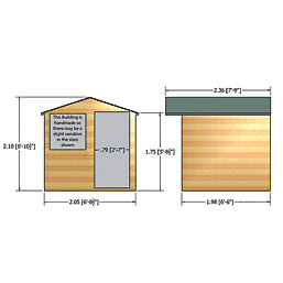 Shire Abri 6' 6" x 6' 6" (Nominal) Apex Shiplap T&G Timber Shed