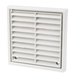 Manrose Fixed Louvre  Vent White 100mm x 100mm
