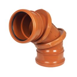FloPlast Push-Fit 0-90° Double Socket Adjustable Bend 110mm
