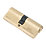 Smith & Locke Fire Rated 1 Star Double 6-Pin Euro Cylinder Lock 40-40 (80mm) Polished Brass